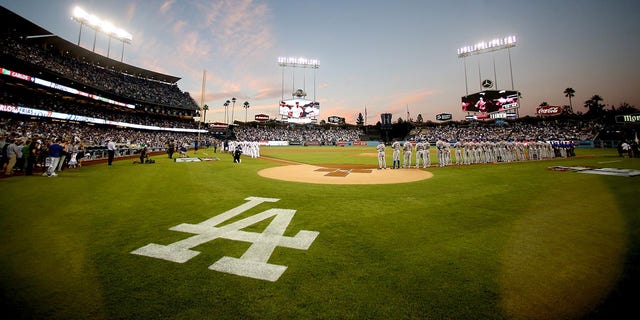 Field at Dodger Stadium before a game in 2015