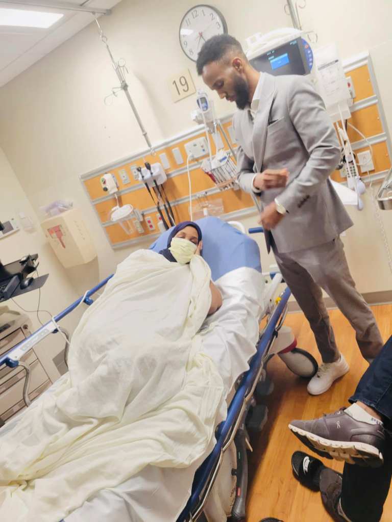 Warsame released a photo of him visiting one of his constituents in the hospital.