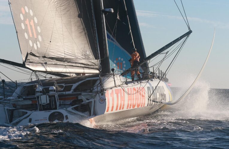 11th Hour Racing Team just clear of Malizia and Biotherm on Leg 4 at The Ocean Race, GUYOT environnement fourth