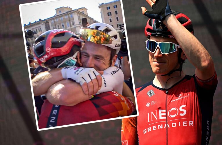 Geraint Thomas after leading out Mark Cavendish to sprint victory at Giro d’Italia – ‘Help a brother out!’
