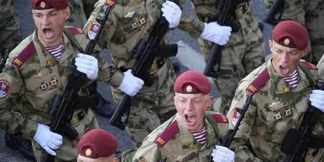 Russian troops during parade