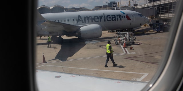 An American Airlines plane on the tarmac