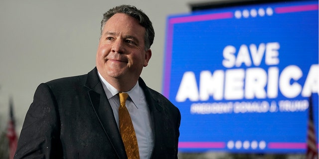 Rep. Alex Mooney at a political rally