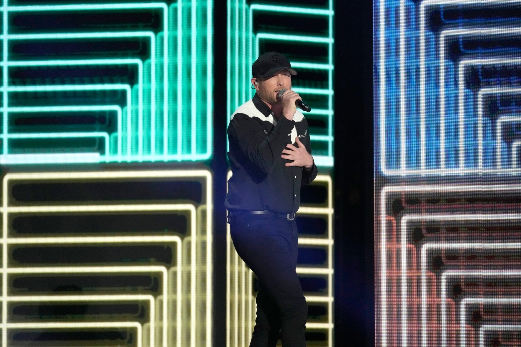 Cole Swindell performs "She Had Me At Heads Carolina - Remix" at the 58th annual Academy of Country Music Awards on May 11, 2023, at the Ford Center in Frisco, Texas.