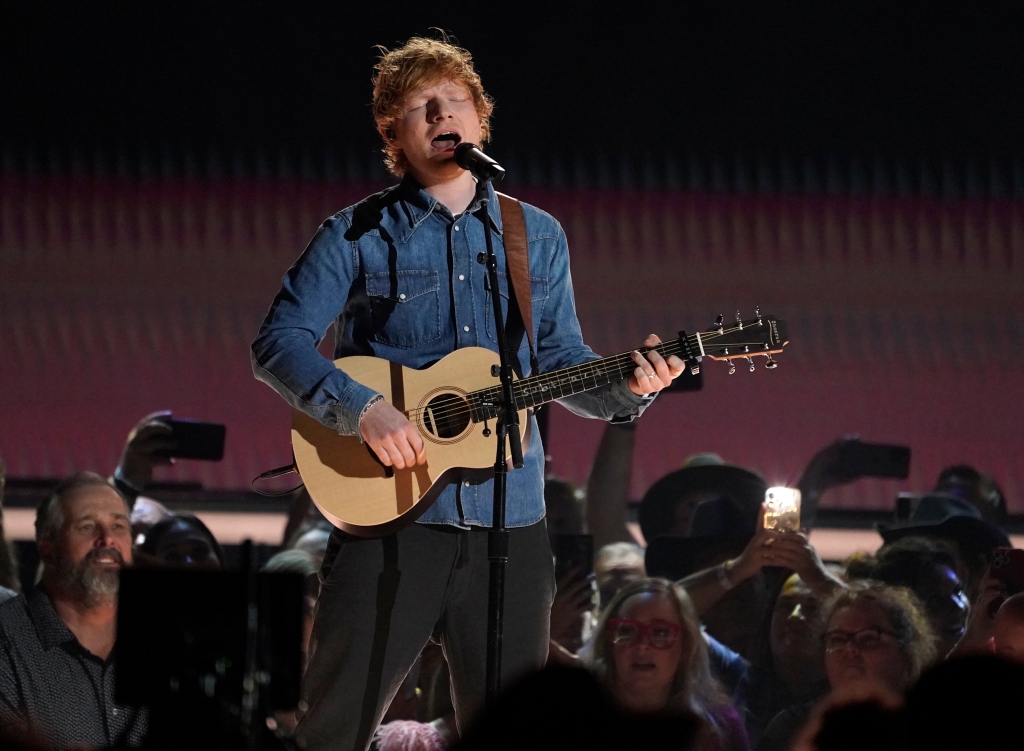 Ed Sheeran performs "Life Goes On" at the annual Academy of Country Music Awards on May 11, 2023, at the Ford Center in Frisco, Texas. 