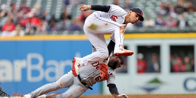 Akil Baddoo goes into second base