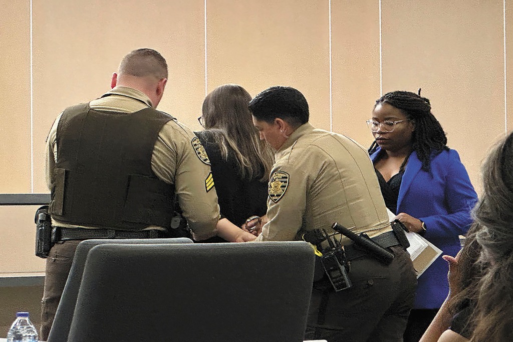 Avila is handcuffed and led from the Fifth Judicial Courtroom in Lovington, N.M., after being sentenced on Monday, May 1, 2023.