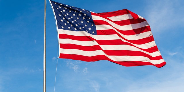 American Flag waving on a flagpole