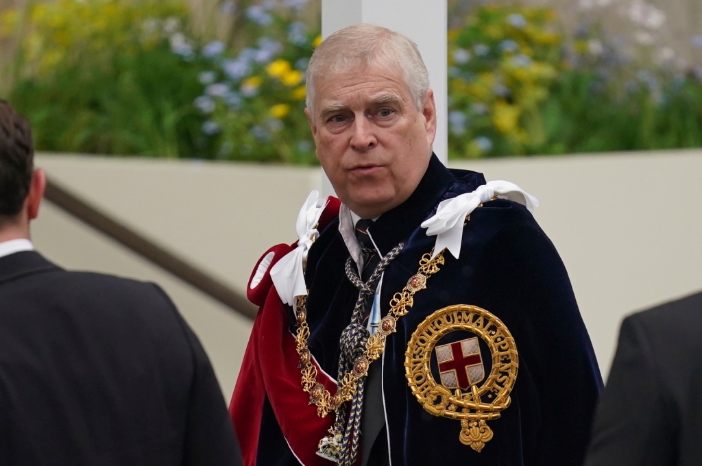 Prince Andrew was seen in wearing the formal garter robes to the ceremony, while his nephew was barred from.