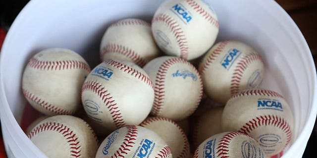 Bucket of baseballs