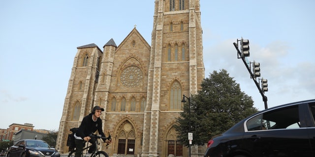 Street view of the Cathedral of the Holy Cross