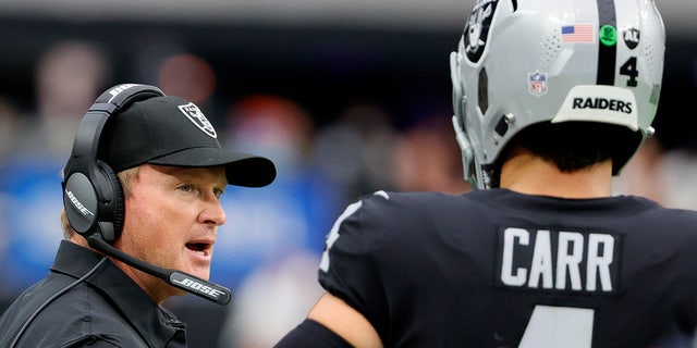 Jon Gruden and Derek Carr