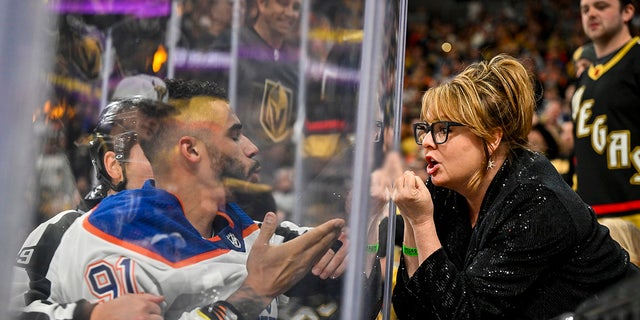 Evander Kane blows a fan a kiss