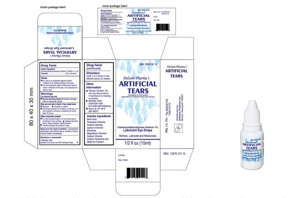 Artificial Tears eyedrops product, distributed by Delsam Pharma