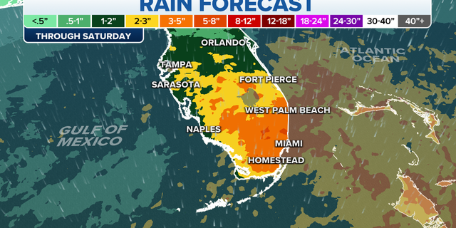 Rain forecast in Florida