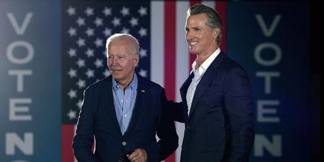 Gavin Newsom with Joe Biden