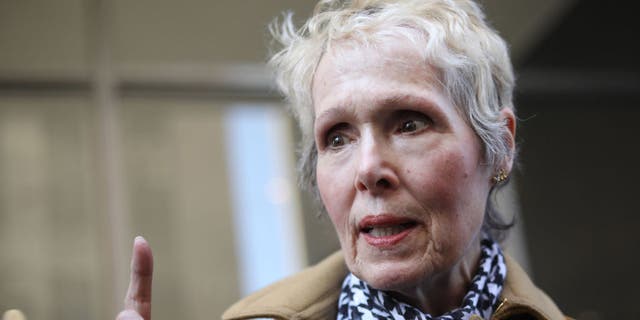 E. Jean Carroll is seen outside State Supreme Court on March 4, 2020, in New York. Caroll is suing Donald Trump for defamation and sexual battery claims.