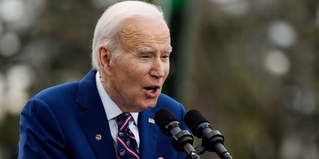 DURHAM, NC - MARCH 28: President Joe Biden speaks during a visit to Wolfspeed, a semiconductor manufacturer as he kicks off his Investing in America Tour on March 28, 2023 in Durham, North Carolina. Biden asserts that his Investing in America agenda has led to the strongest job growth in history, over $300 billion in major private sector investments nationwide, stronger infrastructure, and a Made in America manufacturing boom that is strengthening supply chains and national security. (Photo by Melissa Sue Gerrits/Getty Images)