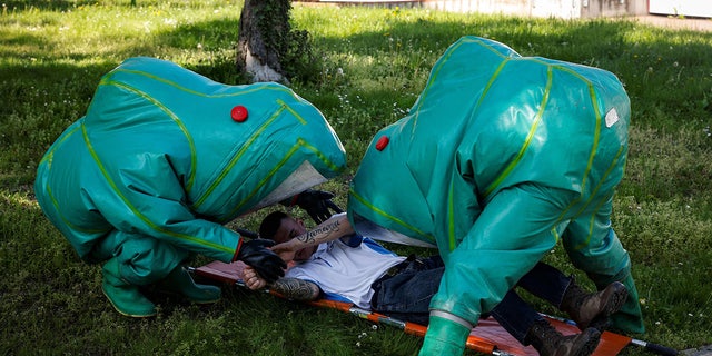 French police conduct biological hazard drill