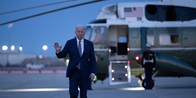 Biden waving