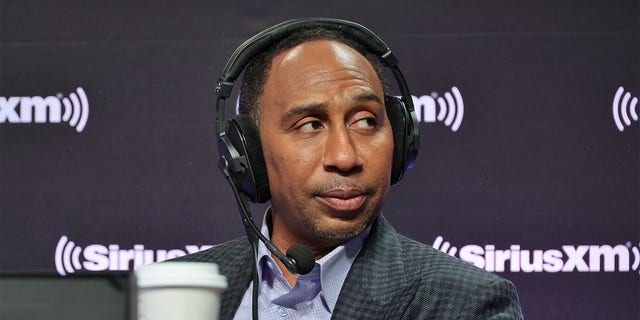 Stephen A. Smith on radio row at the Super Bowl