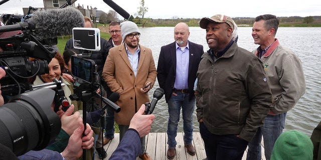 Sen. Tim Scott on a pier