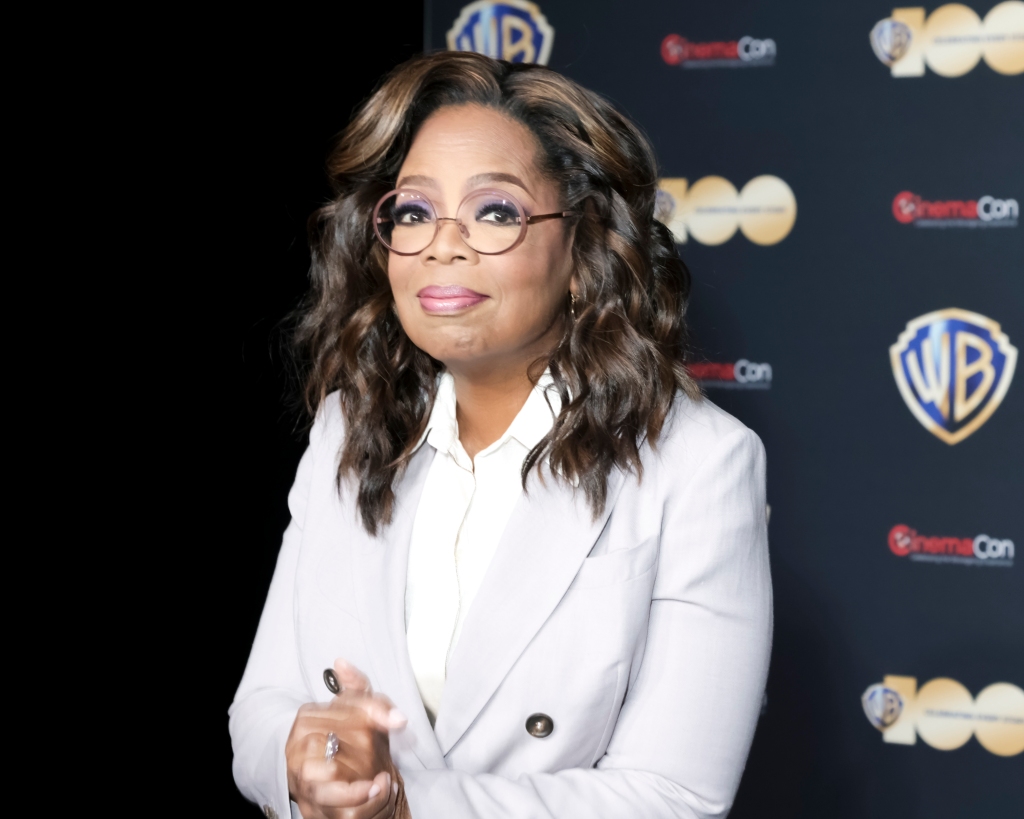 Oprah Winfrey attends the red carpet for the film "The Color Purple" in April.