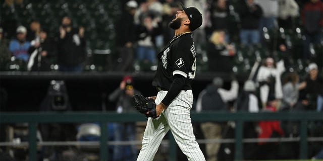 Keynan Middleton reacts after earning a save