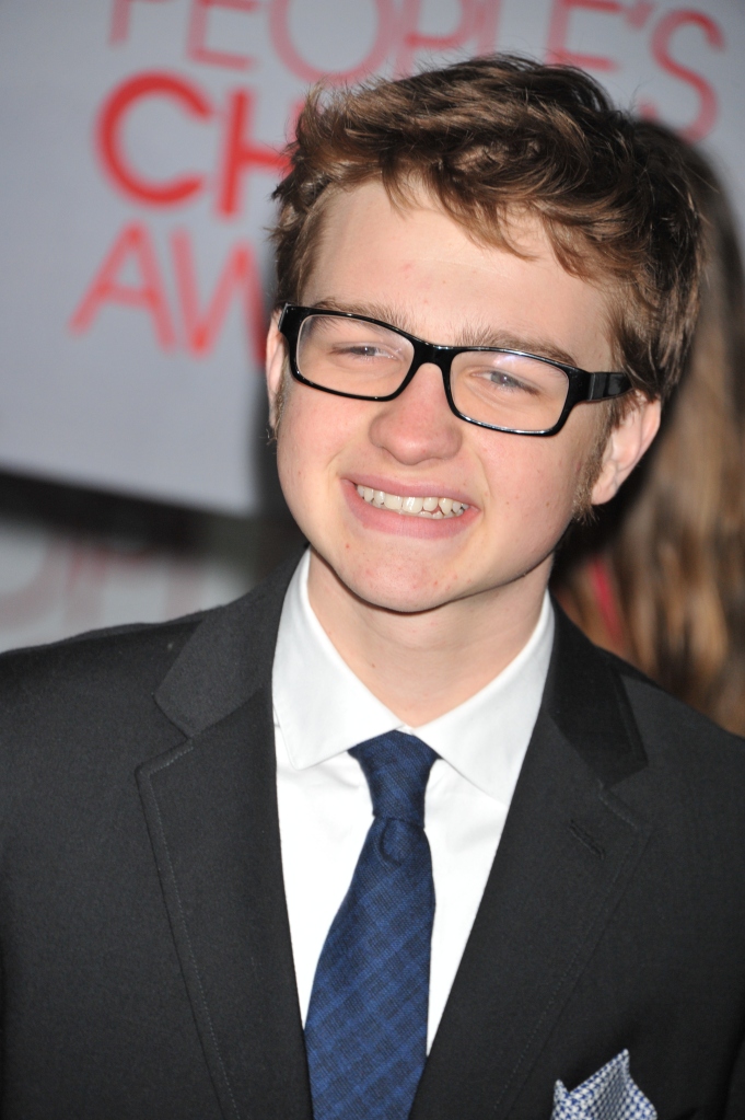 Angus T. Jones arrives at the People's Choice Awards 2012 held at Nokia Theater L.A. Live.