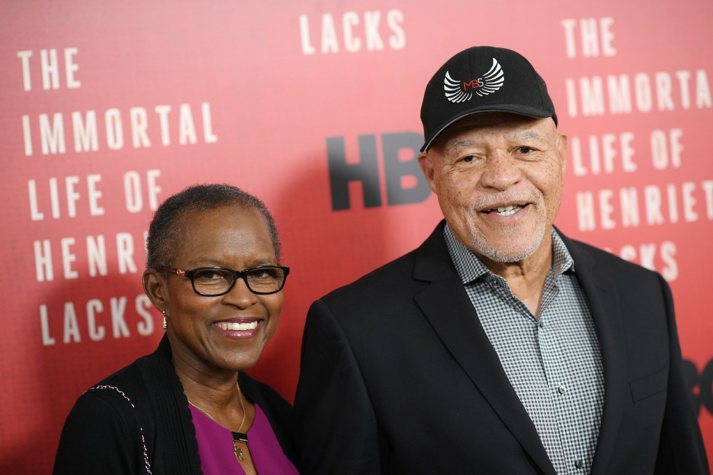 Judy Beasley and actor John Beasley attend "The Immortal Life of Henrietta Lacks" premiere at SVA Theater on April 18, 2017 in New York City. 