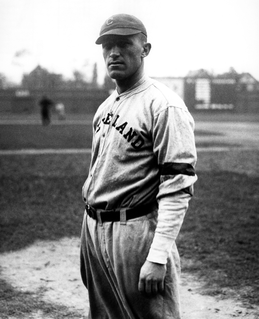 Bill Wambsganss of the Cleveland Indians poses for a photo before a game during the 1920 World Series.