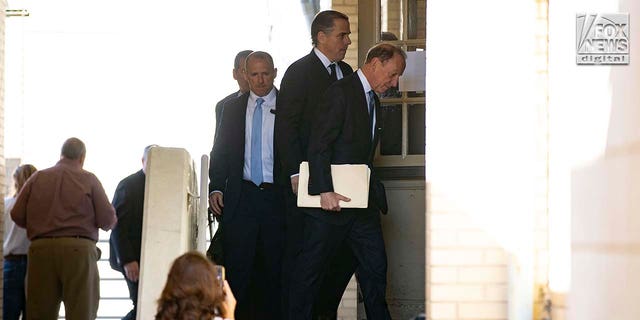 Hunter Biden arrives at the Independence County Courthouse.