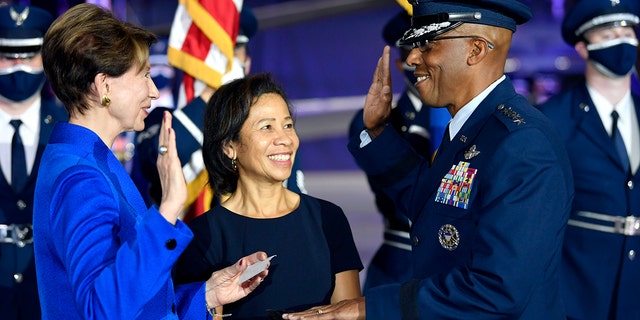 Brown being sworn in