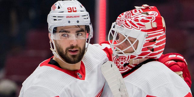 Joe Veleno with the Red Wings