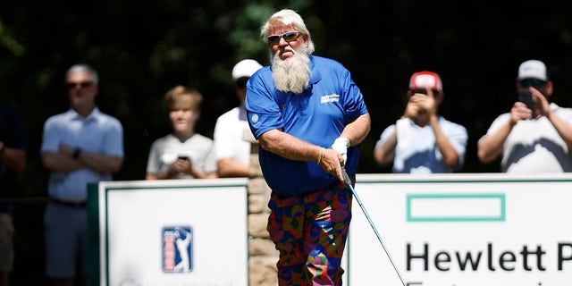 John Daly hits tee shot