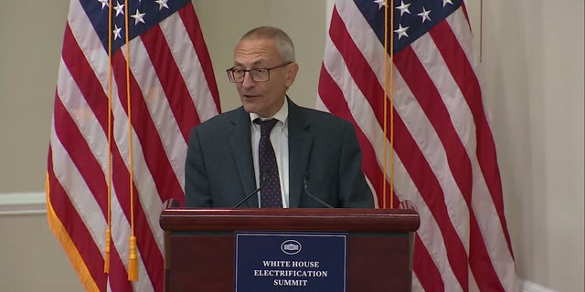 White House climate czar John Podesta speaks during the electrification summit on Dec. 14.