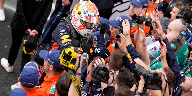 Max Verstappen celebrates