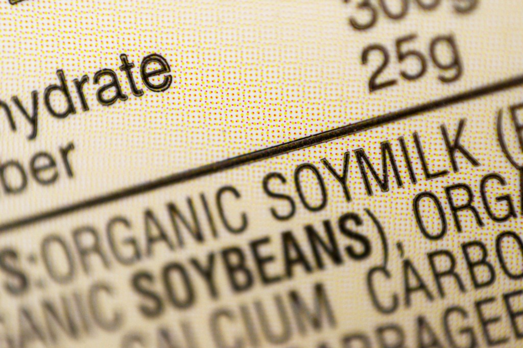 soy milk label