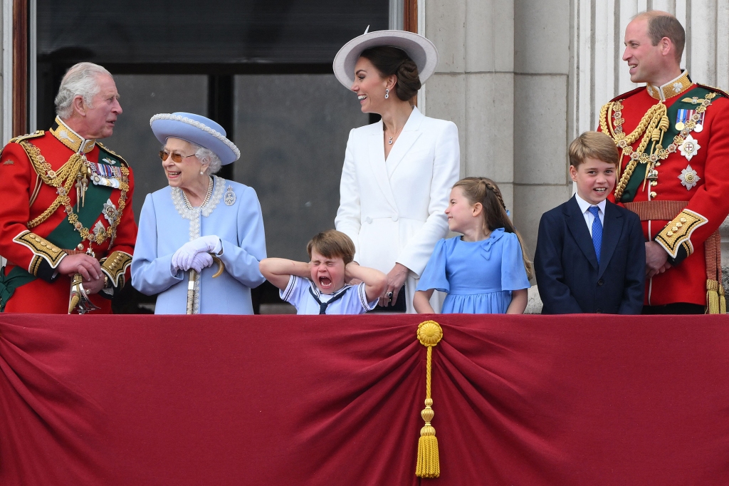 His bored face was reminiscent of that of his grandson, Prince Louis, 5, who has been known for his funny faces in the past.