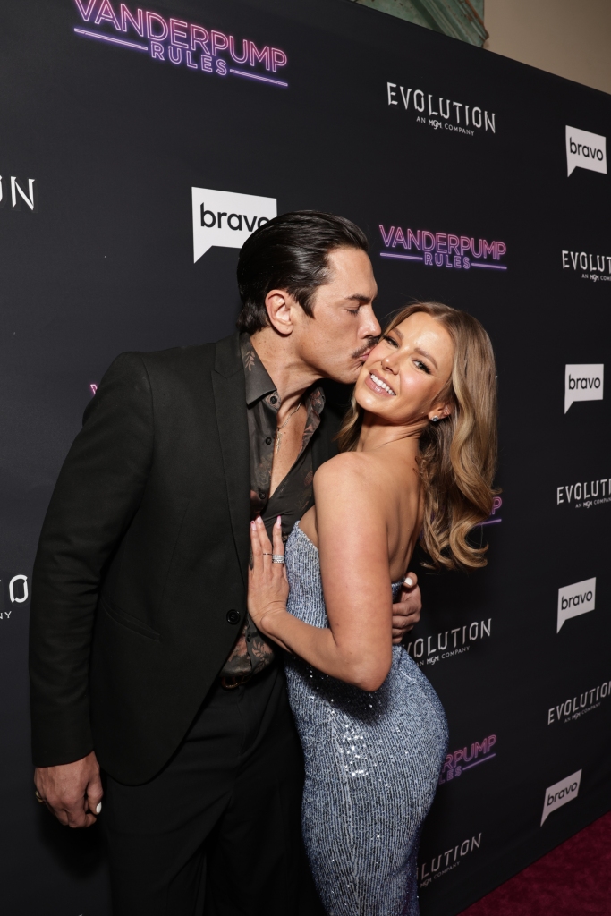 Tom Sandoval with Ariana Madix kissing. 