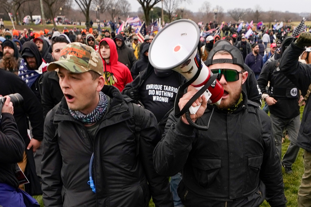 Former Proud Boys leader Enrique Tarrio protest