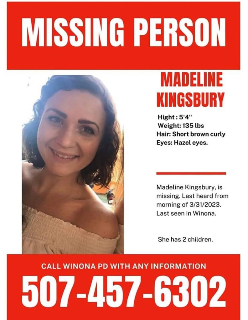 Missing person's poster.