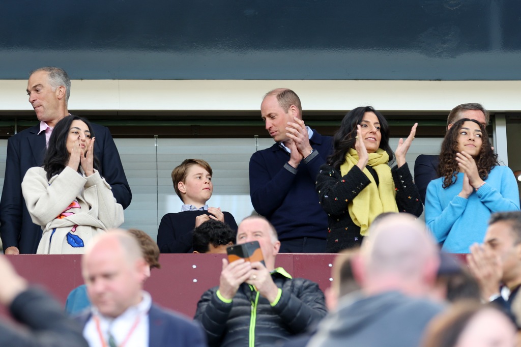 Prince George and his father at a soccer match