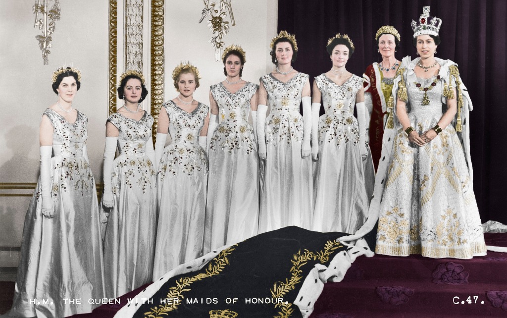 Queen Elizabeth with her Maids of Honour