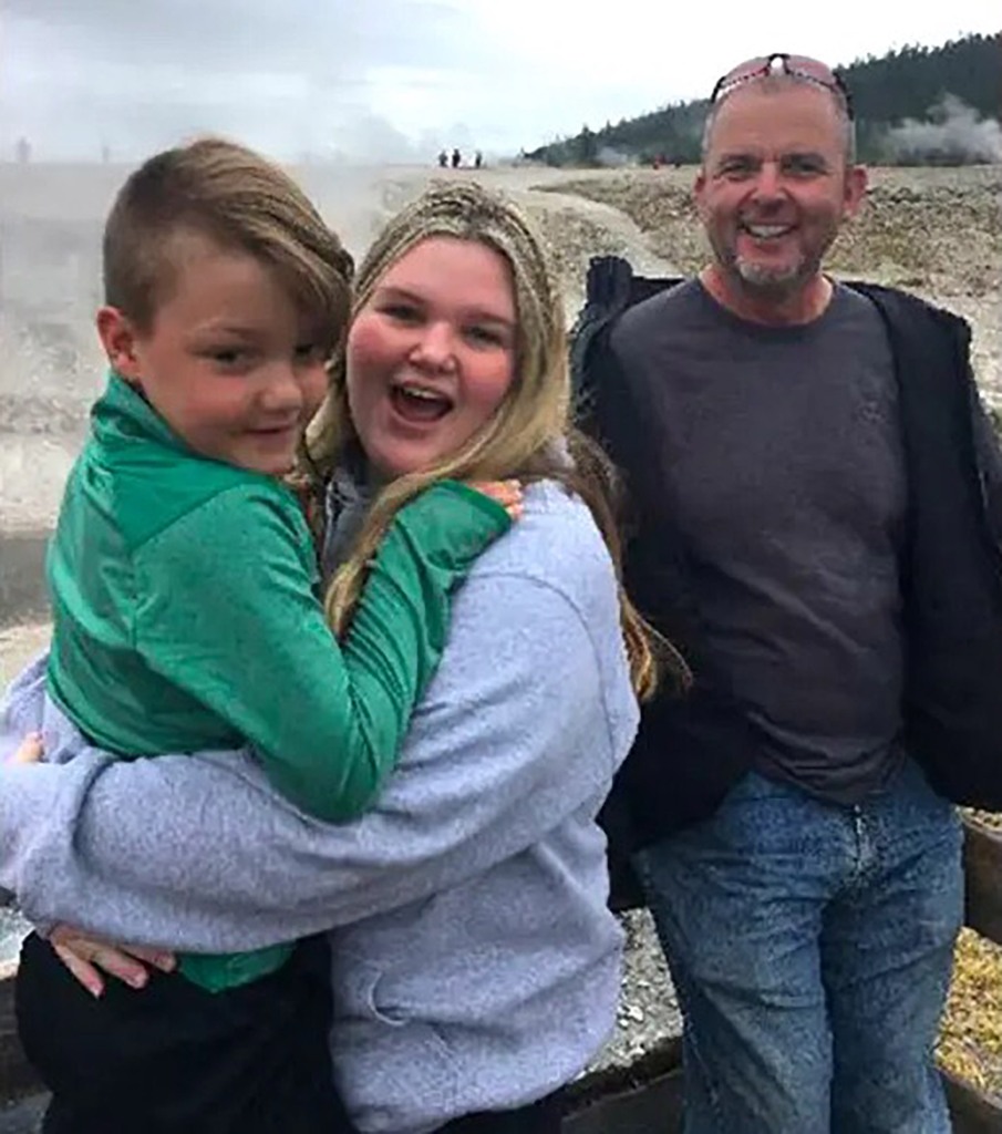 Joshua "JJ" Vallow and Tylee Ryan with their uncle, Alex Cox, at Yellowstone National Park.