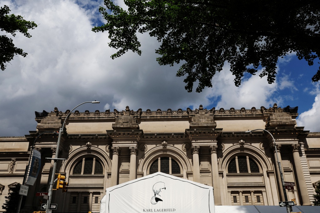 A view of the entrance to Karl Lagerfeld "A Line of Beauty" Met Gala Metropolitan Museum of Art in New York City, U.S., May 1, 2023.