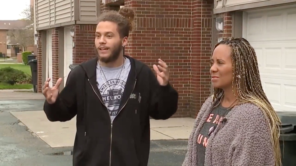 Justin Fuller and his mom, Robin Gamble. 