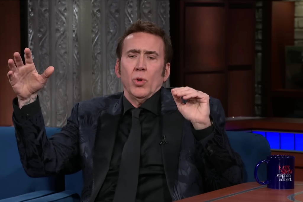 Nicholas Cage tells Colbert about his earliest memory 