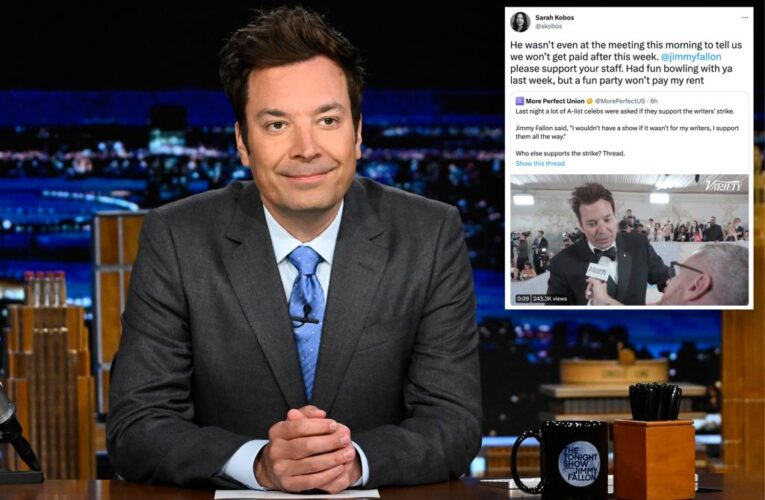 Jimmy Fallon blasted for allegedly skipping writers’ strike meeting: ‘Pay my rent’
