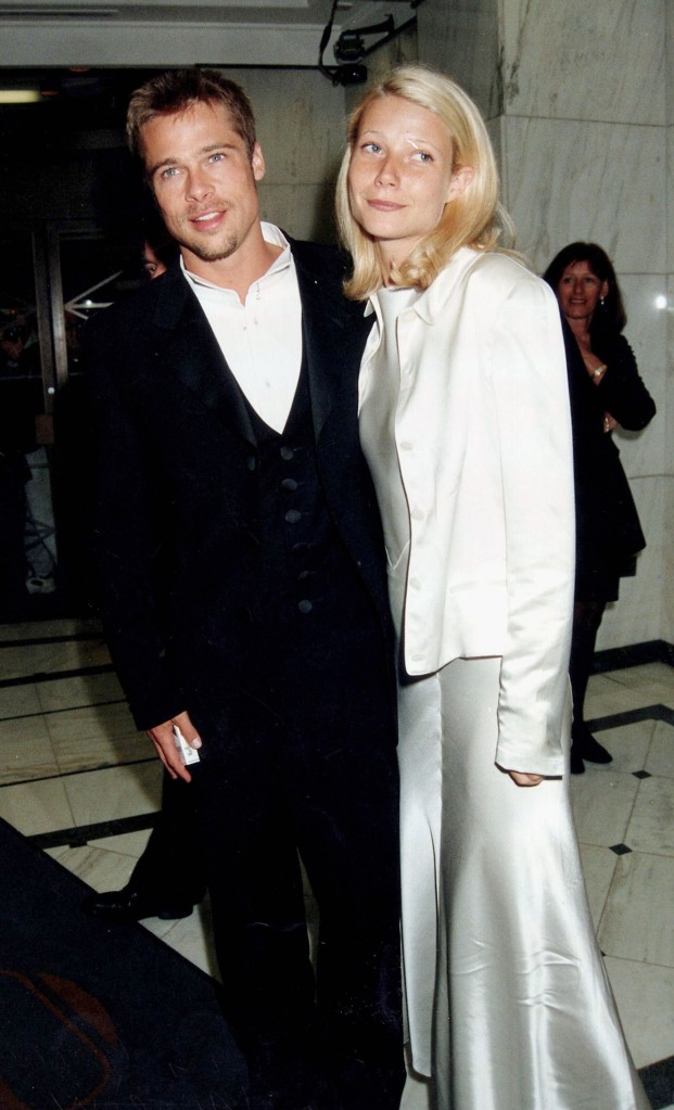 Paltrow (right) met Pitt( left) while filming the 1994 thriller "Seven" and started dating shortly thereafter before becoming engaged in 1996.  